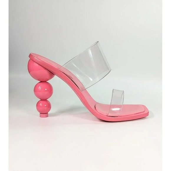 Cult Gaia Women's Vita Vinyl Stacked-Heel Sandals Blossom Size 36 (MSRP $428) - Picture 2 of 10